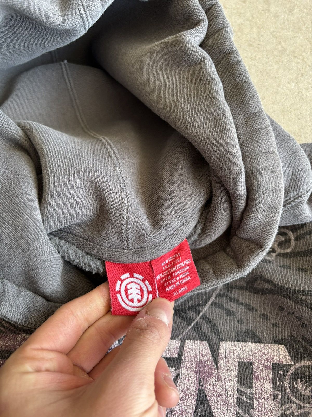Element Vintage 90s Element Y2K Style Skate Surf Grey Hoodie Size US L / EU 52-54 / 3 - 5 Thumbnail