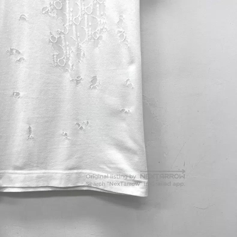 Dior Dior White destructive old flower jacquart cotton round-ne Size M / US 6-8 / IT 42-44 - 4 Thumbnail