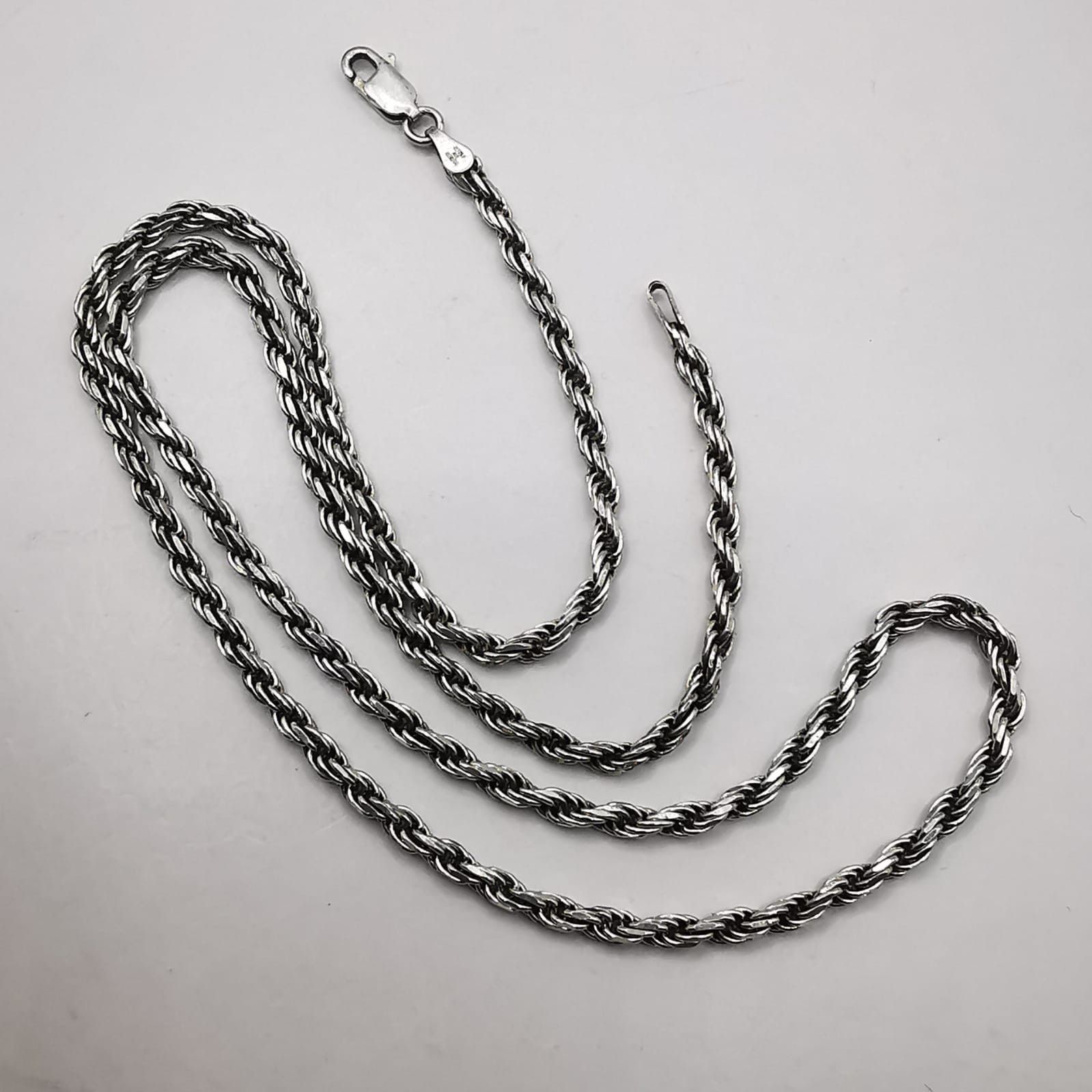 Sterling Silver Vintage Jewelry Chain, 925 Sterling Silver, Signed 13.54g Size ONE SIZE - 2 Thumbnail