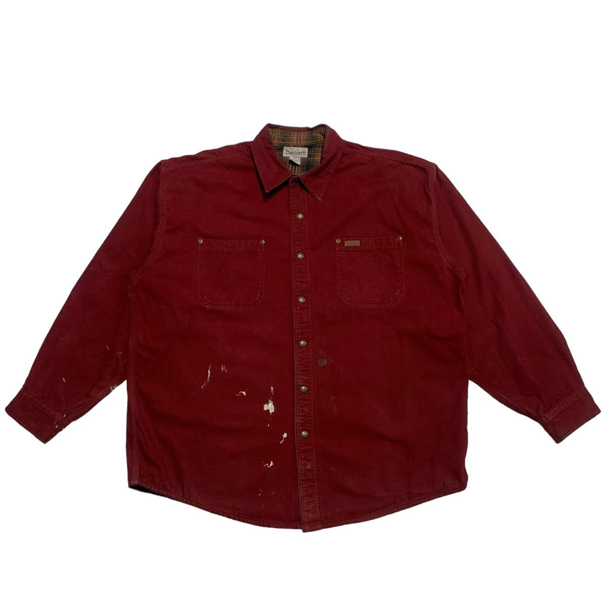 image of Carhartt Carhatt Paint Splatter Worker Jacket in Maroon, Men's (Size XL)