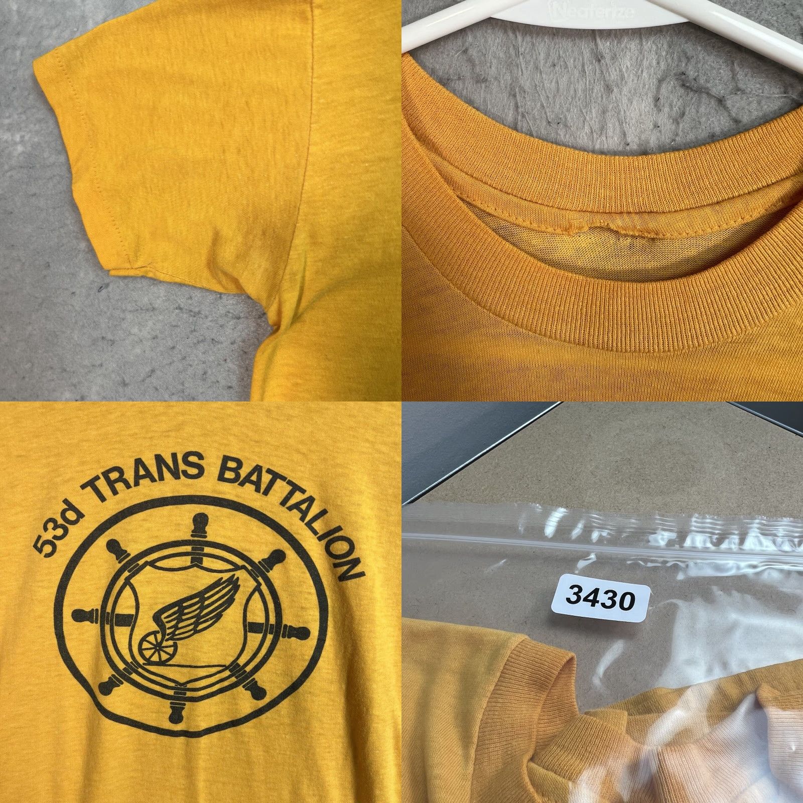 Vintage VINTAGE Siegesrader 53rd Trans Battalion Military T Shirt Adult Mens Medium Yellow 1980s Graphic Tee Mens Size US M / EU 48-50 / 2 - 8 Thumbnail