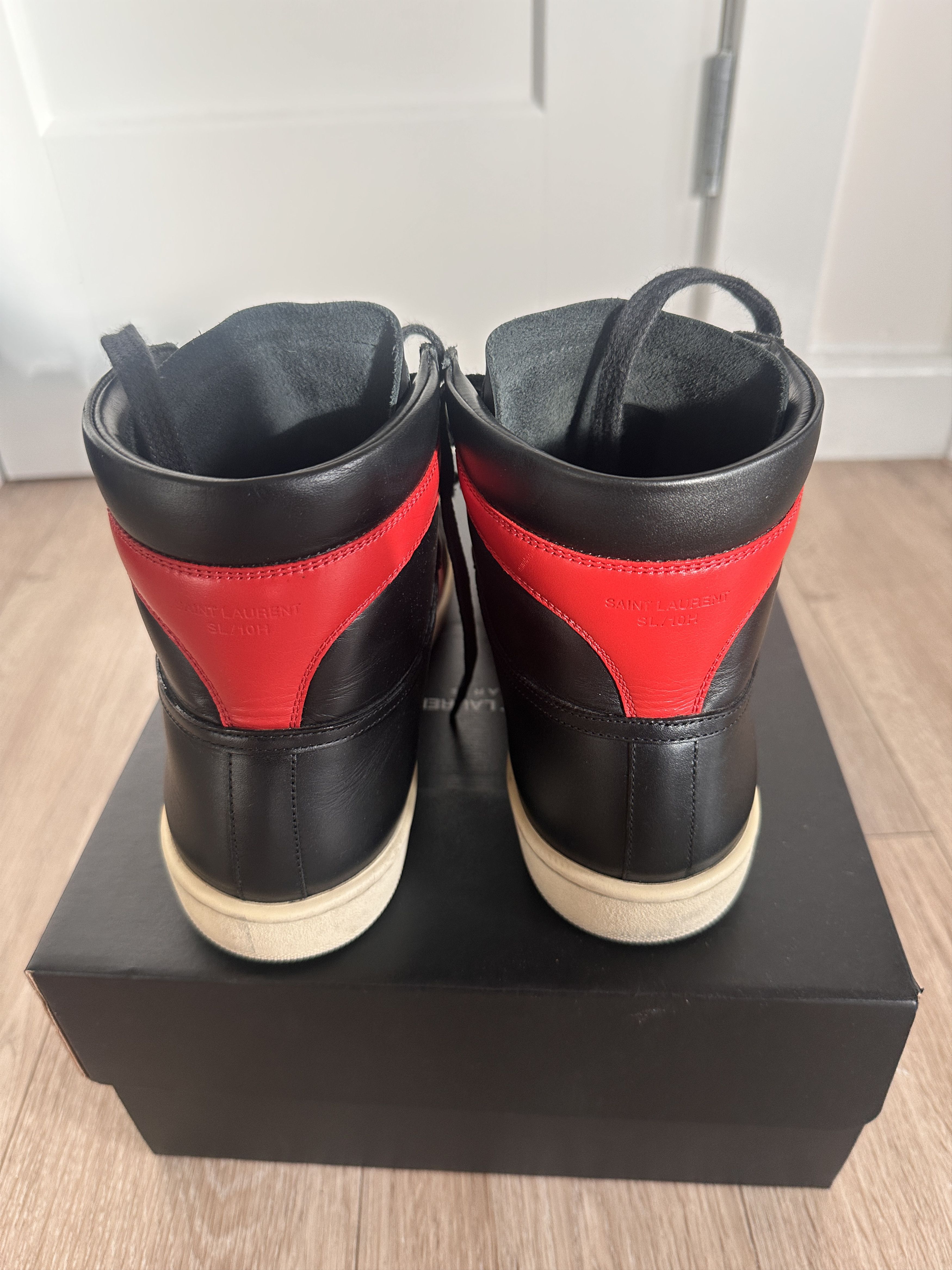 Saint Laurent Paris SL10H Red/Black Hightops Size US 8 / EU 41 - 5 Thumbnail