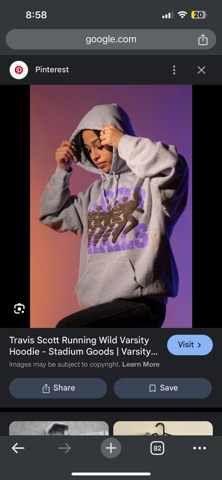 Travis Scott Travis Scott Running Wild Varsity Hoodie Size US S / EU 44-46 / 1 - 6 Thumbnail
