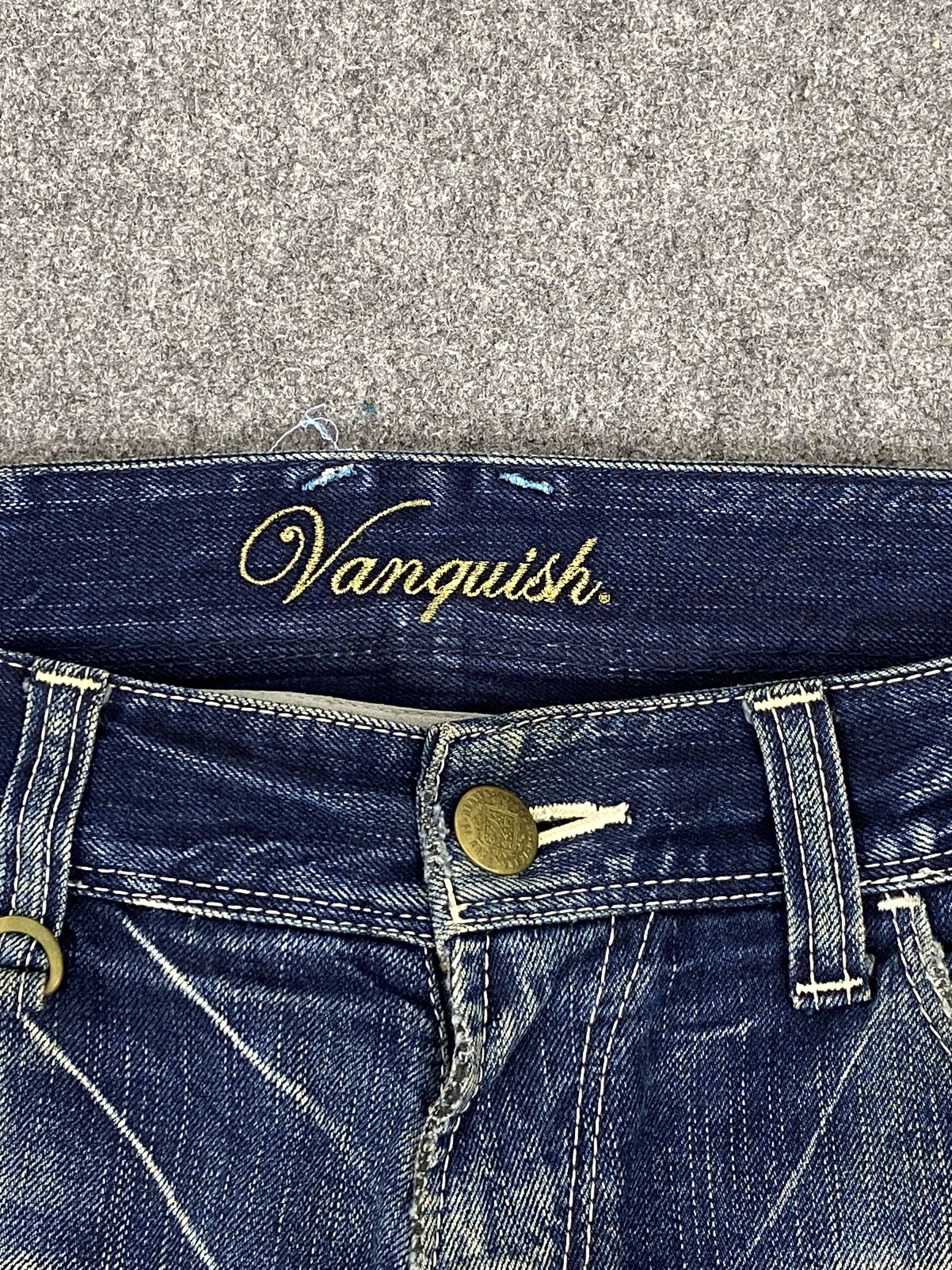 Japanese Brand × Vanquish × Vintage Vintage 90s Vanquish Gold Faded Blue Patch Work Jeans Size US 33 - 5 Thumbnail