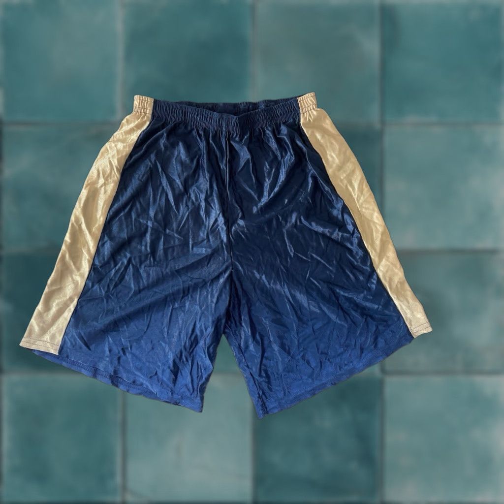 Vintage VINTAGE Cobblestones Basketball Shorts Mens 90s Blue NWOT 7” Inseam L Navy Gold USA Size US 33 - 1 Thumbnail
