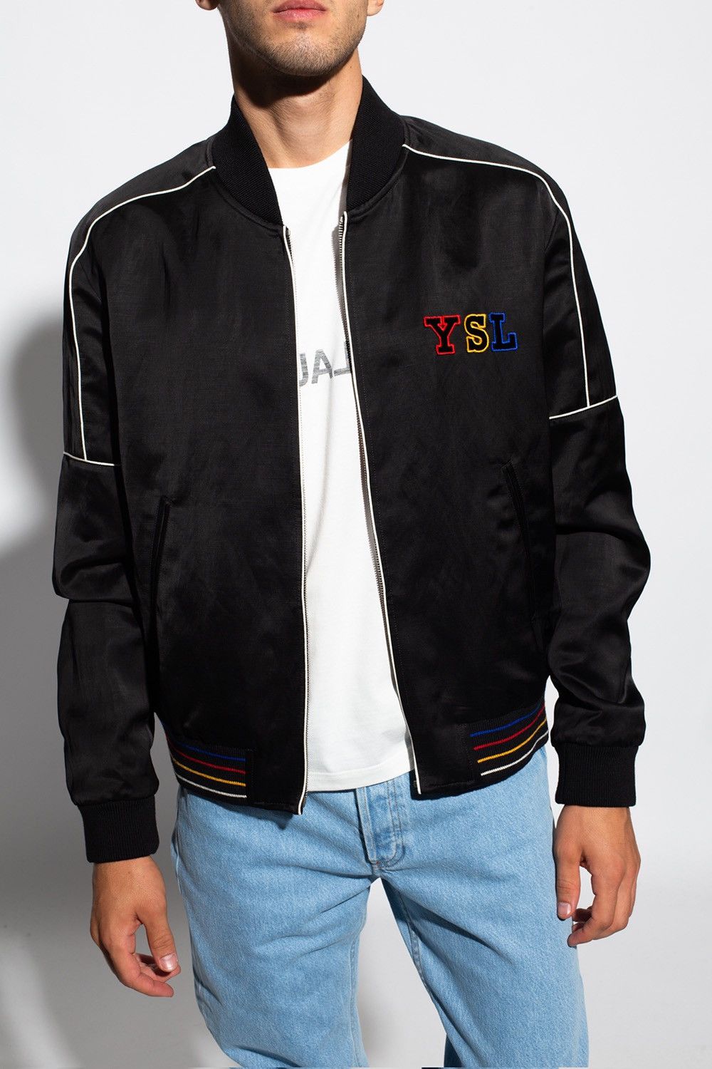 Saint Laurent Paris FW21 Saint Laurent YSL logo black bomber teddy jacket 56 Size US XL / EU 56 / 4 - 3 Thumbnail