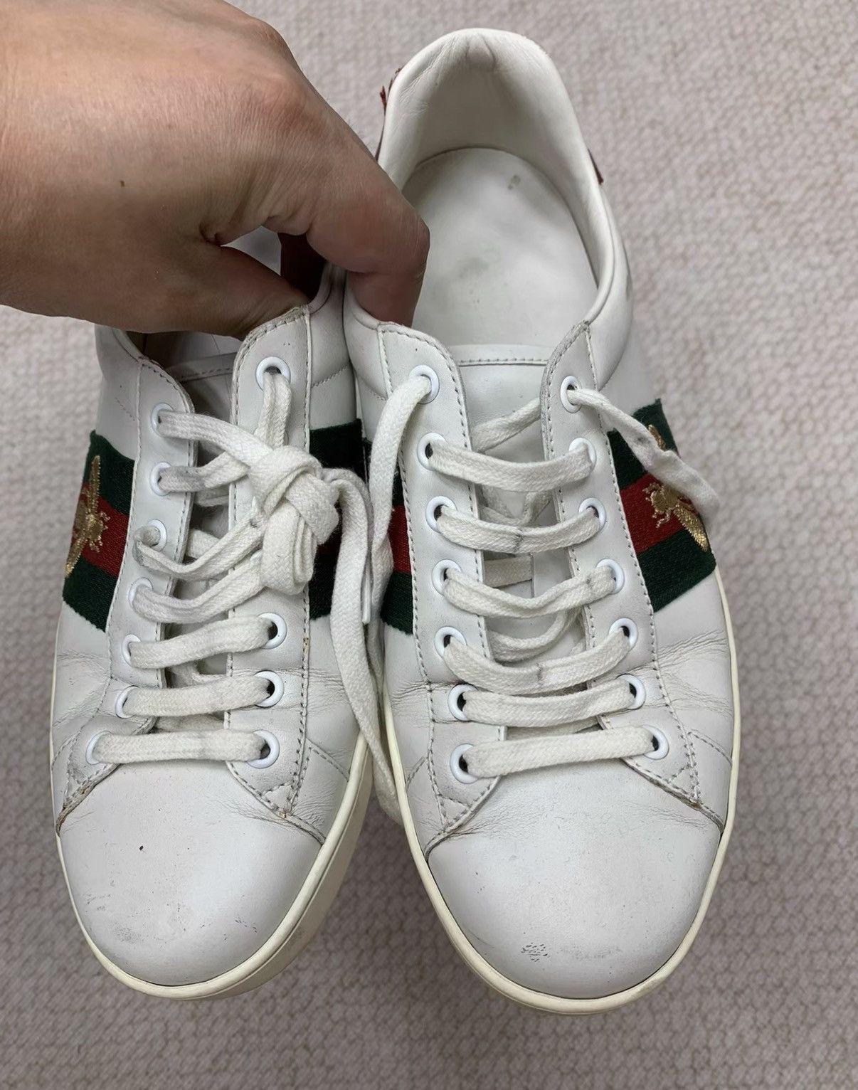 Gucci GUCCI Classic White Bee Sneakers Size US 7.5 / EU 40-41 - 8 Thumbnail