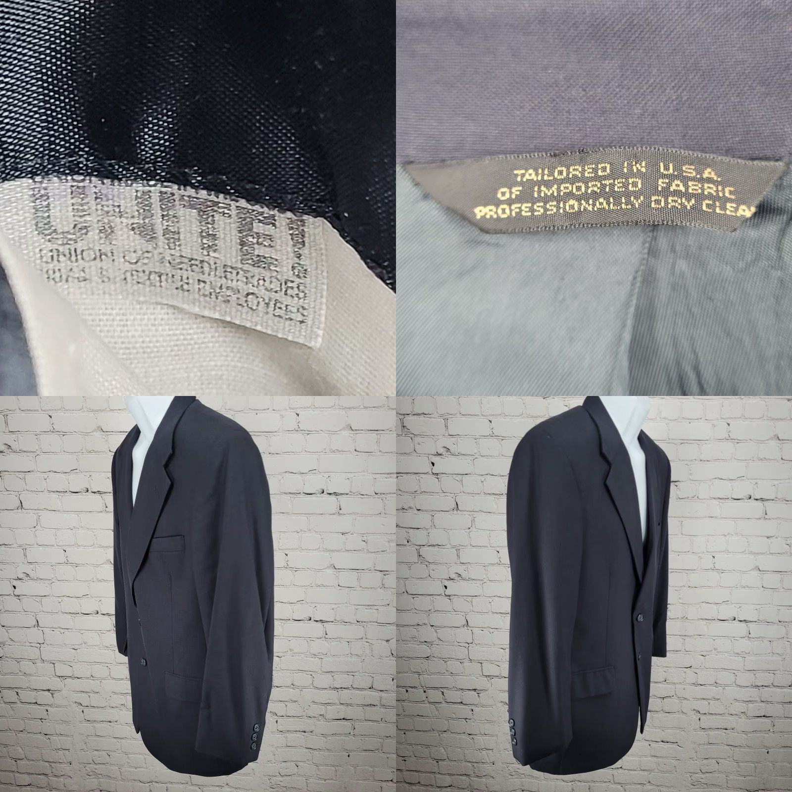 Vintage VTG H. Oritsky DW Zemke Dark Navy 2 Button Vented Notch Blazer Sport Coat US 39S Size 40R - 9 Thumbnail