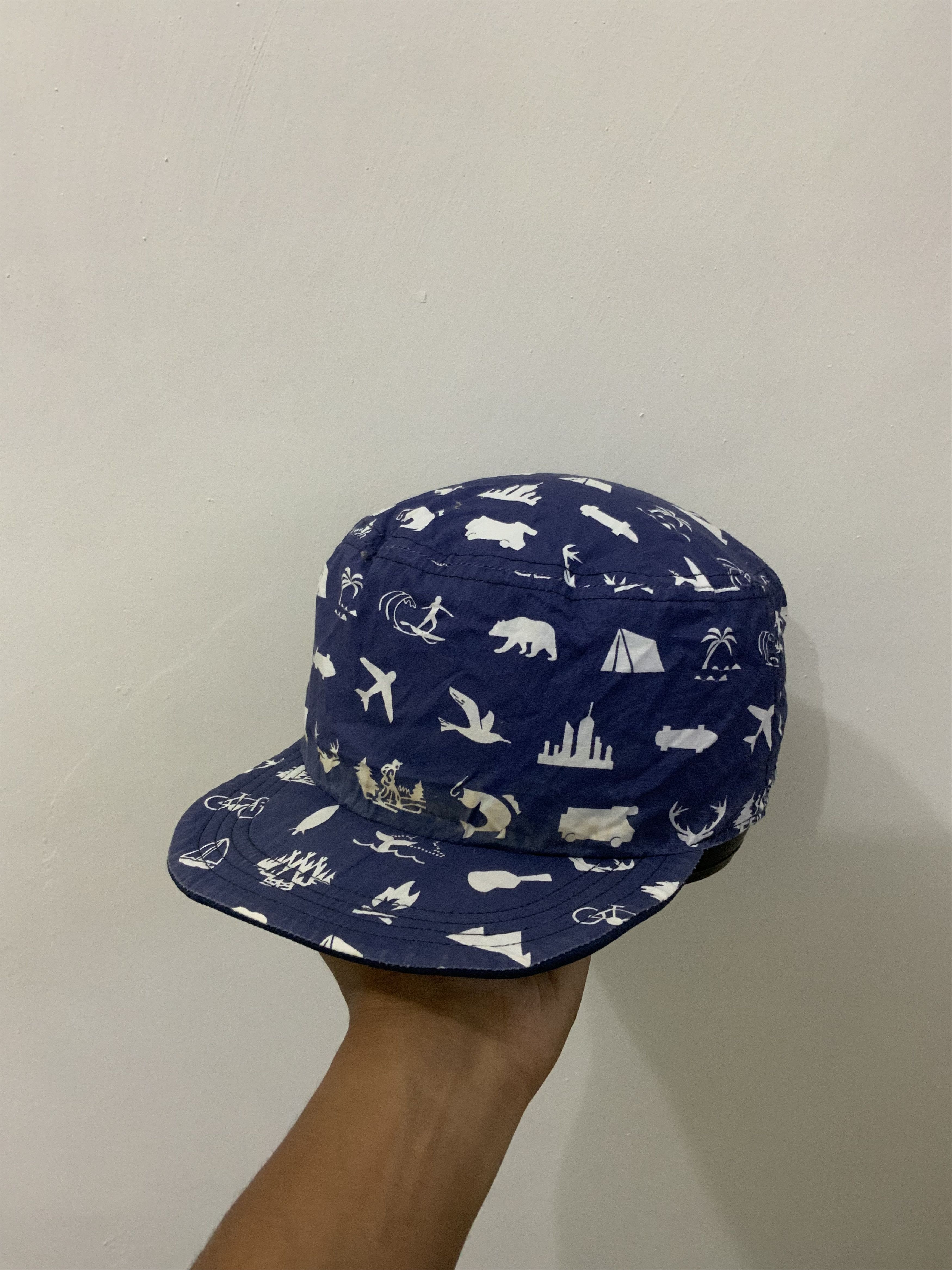 Japanese Brand Indigo Patchwork Art Reversible Hat Cap Size ONE SIZE - 2 Thumbnail