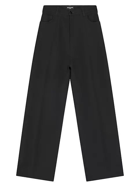 image of Balenciaga O1Mt1Gz0524 Baggy Tailored Pants In Black, Men's (Size 30)