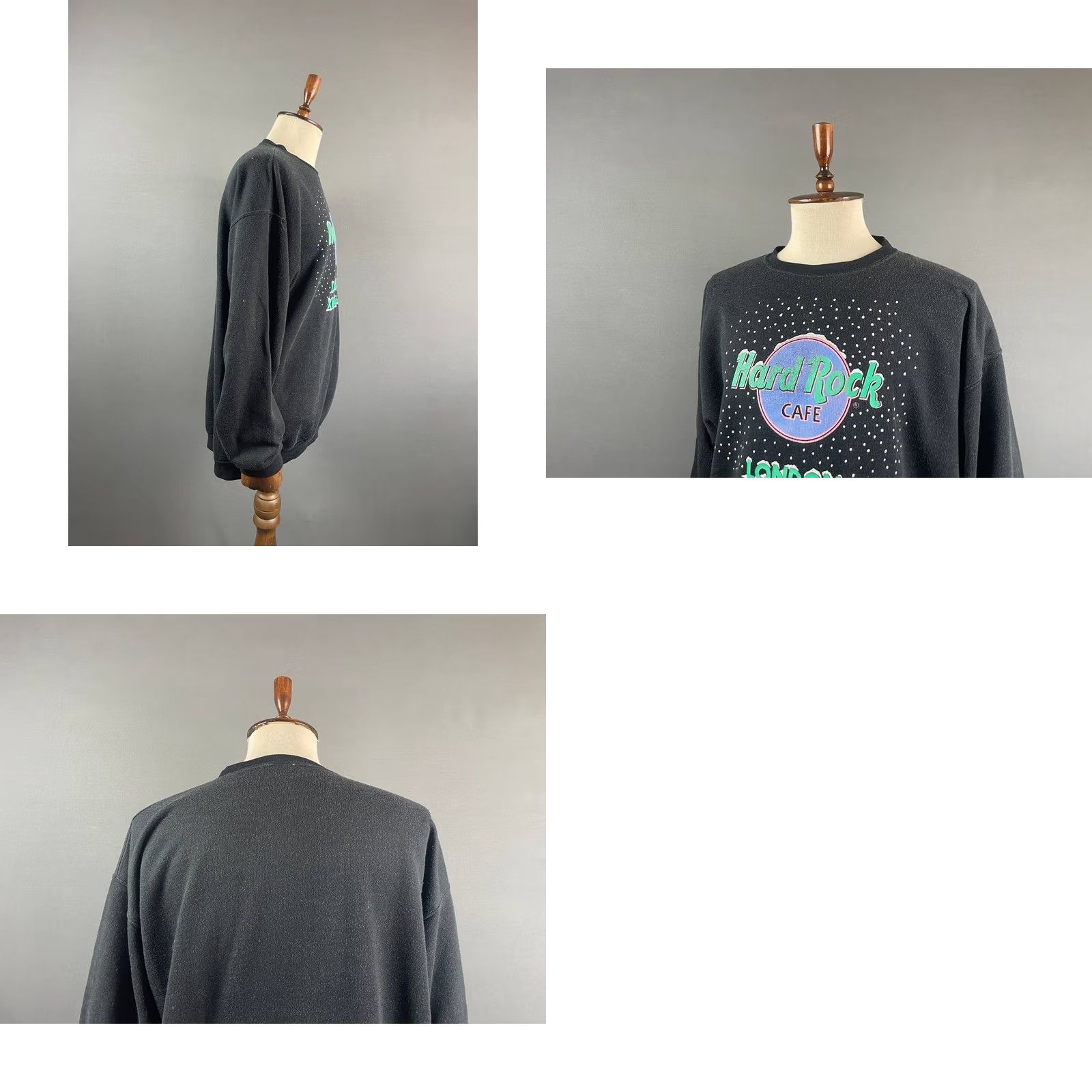 Hard Rock Cafe Hard Rock Cafe London Sweatshirt Men XL Black Cotton Wool Crew Neck Vintage Size US XL / EU 56 / 4 - 8 Thumbnail