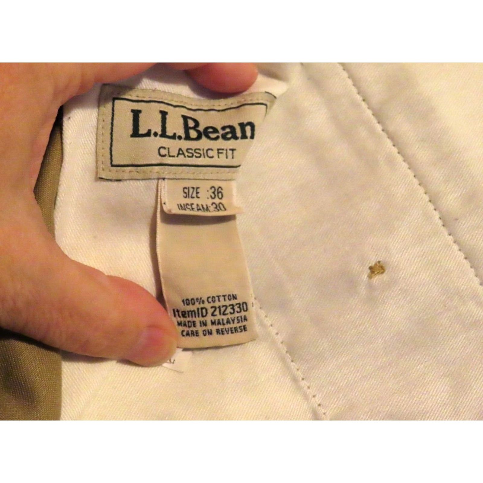 Vintage VINTAGE L.L. Bean Pants Mens 36x30 Khaki Classic Fit Canvas Cotton Flat Front Zipper Button Logo Nature Mens Pants Size US 36 / EU 52 - 8 Thumbnail