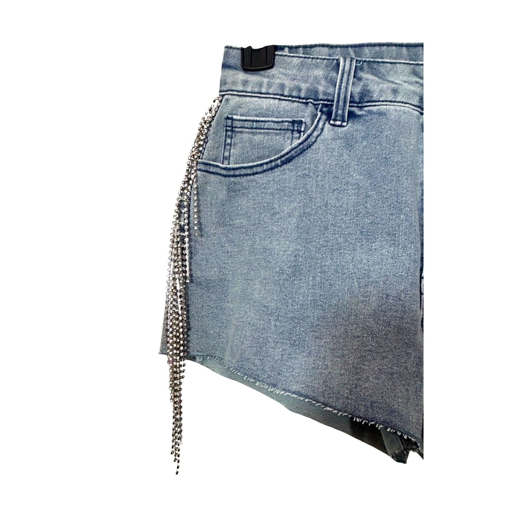 Forever 21 Forever 21 Women’s Denim Shorts 28 High Rise Rhinestone Frin Size 28" / US 6 / IT 42 - 7 Thumbnail