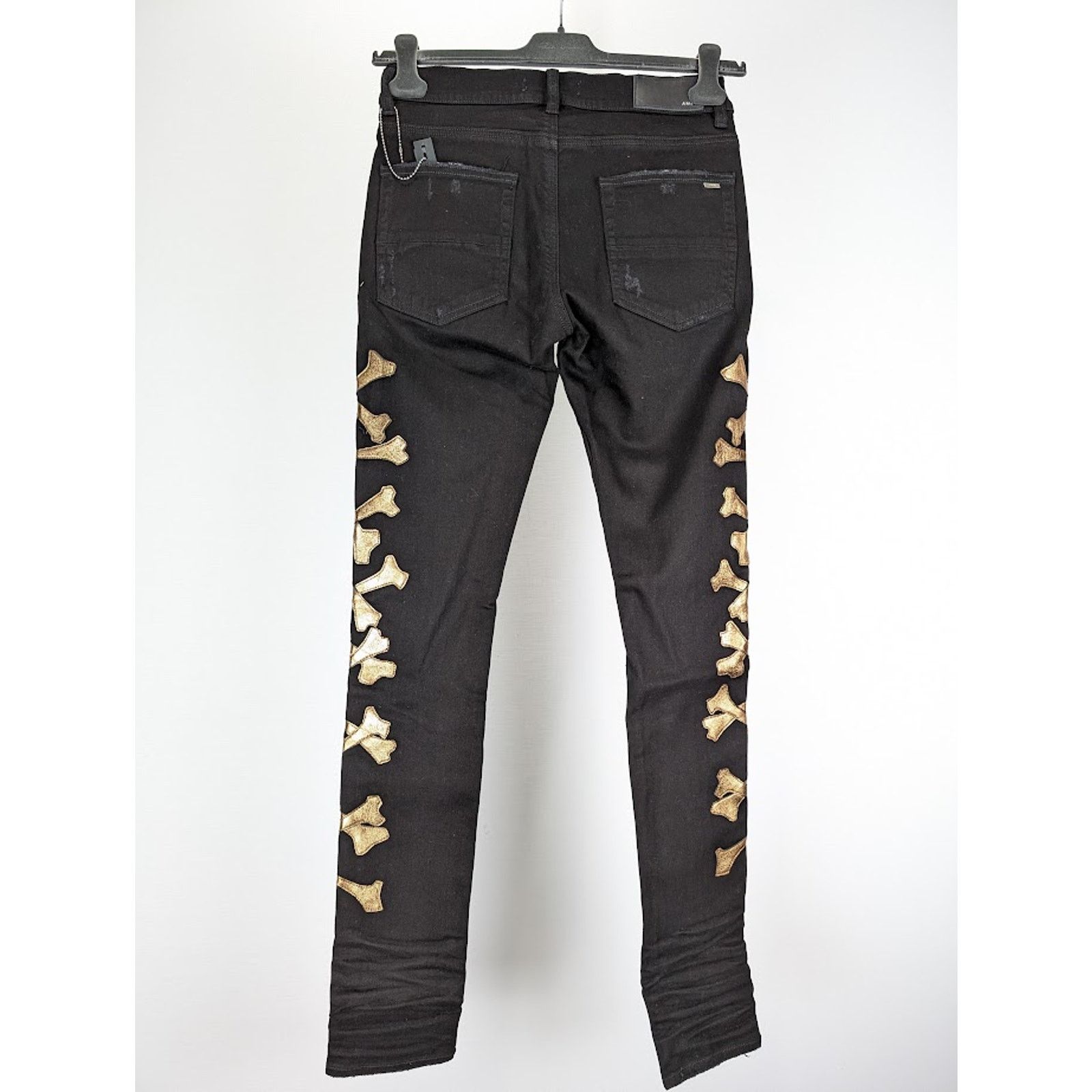 Amiri o1rshd1 Bones Jeans in Black/Gold Size US 28 / EU 44 - 12 Thumbnail