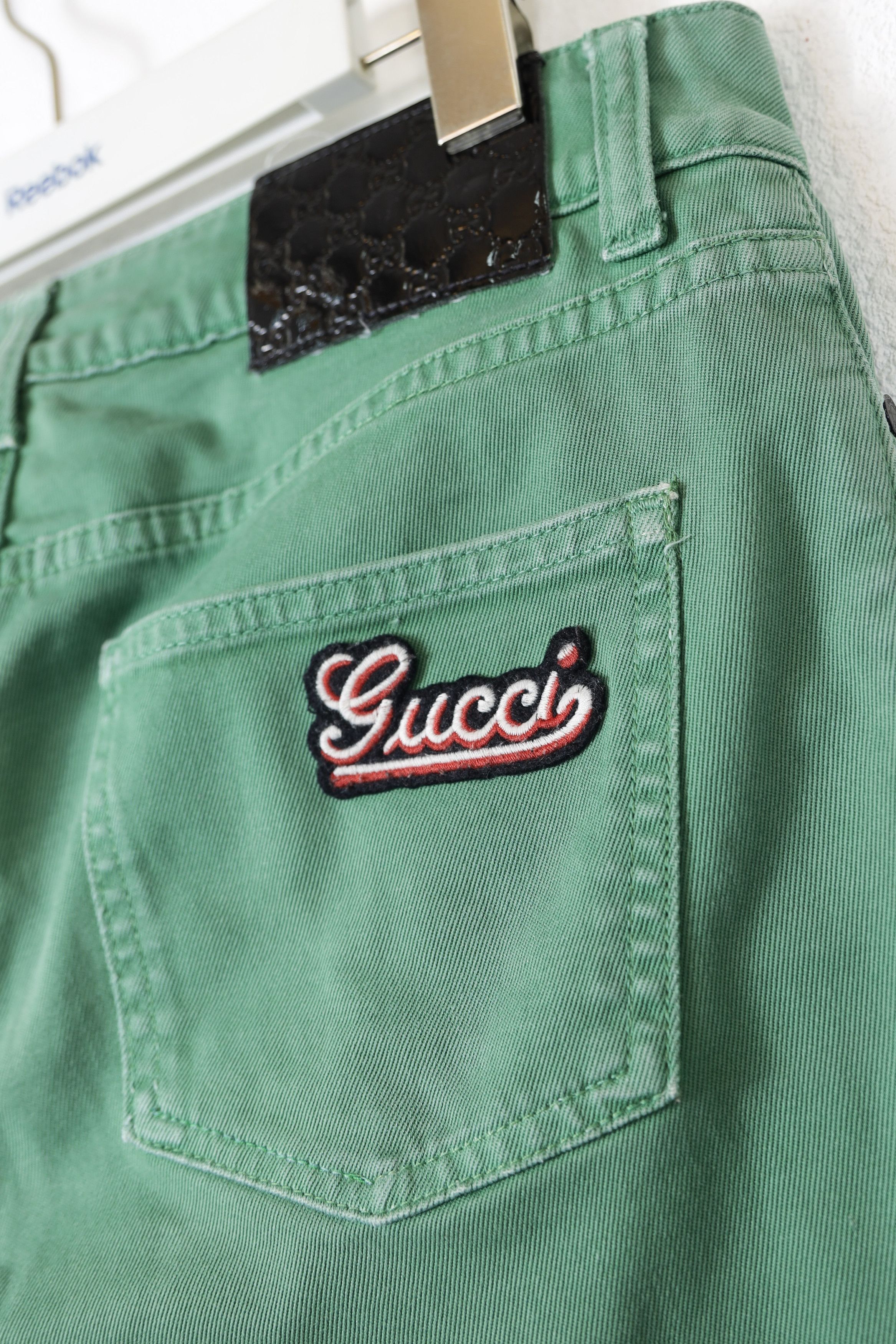 Gucci Womens Gucci Logo Green Denim Jeans Pants Y2K Size 28" / US 6 / IT 42 - 11 Thumbnail
