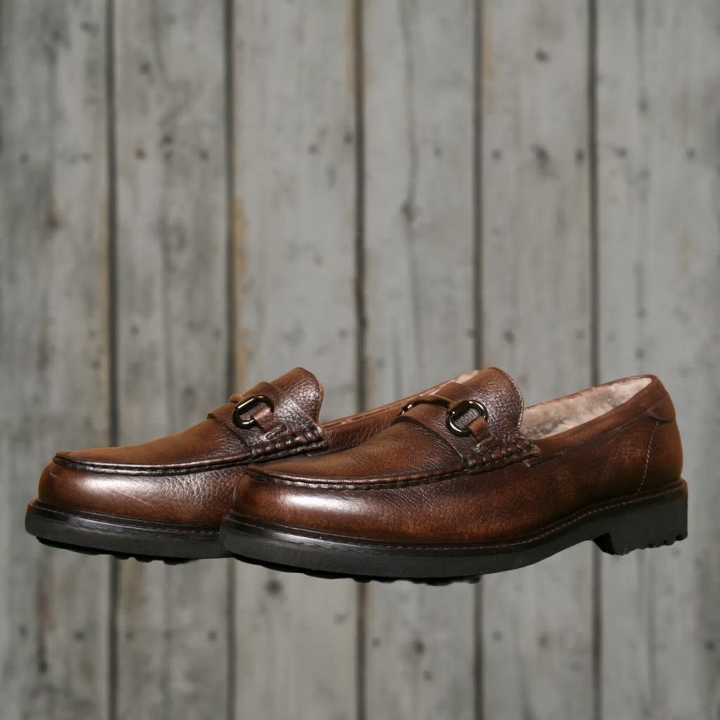 To Boot New York TO BOOT NEW YORK Adam Derrick Brown Leather Fur Lined Bit Loafers Sz. 9 Men Slip On Brown Leather Loafer 9 Mens Italy Leather Fur Lined Bit Loafers Size US 9 / EU 42 - 1 Thumbnail