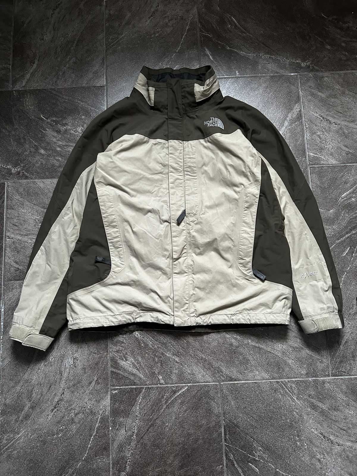 Vintage Two Tone The North Face Hyvent Jacket Hype Color Brown, Grailed