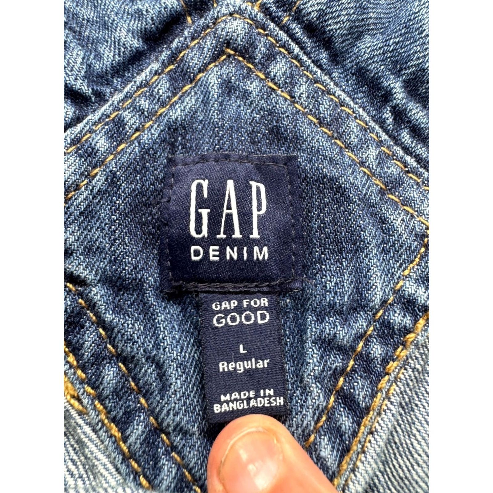 Gap Gap Denim Overalls L Regular Blue Distressed Jeans Made In Bangladesh #7989 Size US 33 - 5 Thumbnail