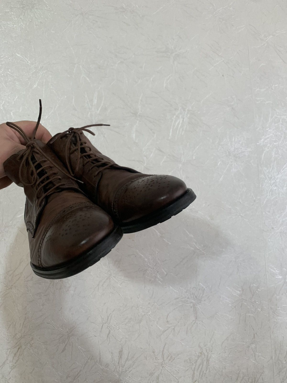Genuine Leather × Hugo Boss Boss Hugo Boss Brown Leather Brogue Boots Made in Italy US11 Size US 11 / EU 44 - 8 Thumbnail