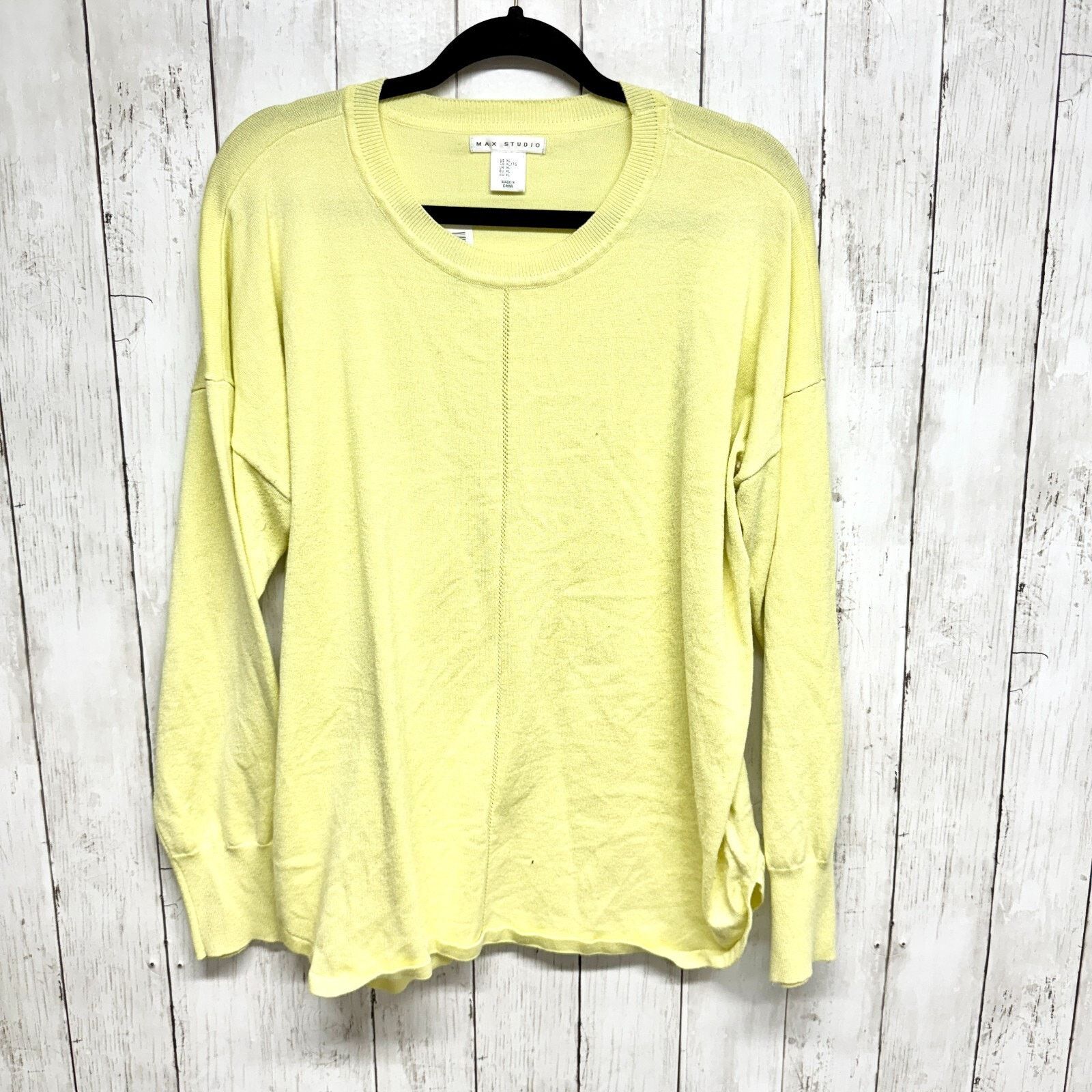 Other Max Studio Sweater Size XL Long Sleeve Round Neck Yellow Size XL / US 12-14 / IT 48-50 - 1 Thumbnail