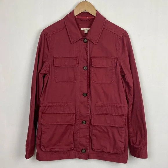 Barbour Barbour Saltwater Overshirt Burgundy Red Mulberry Cotton Size L / US 10 / IT 46 - 1 Thumbnail