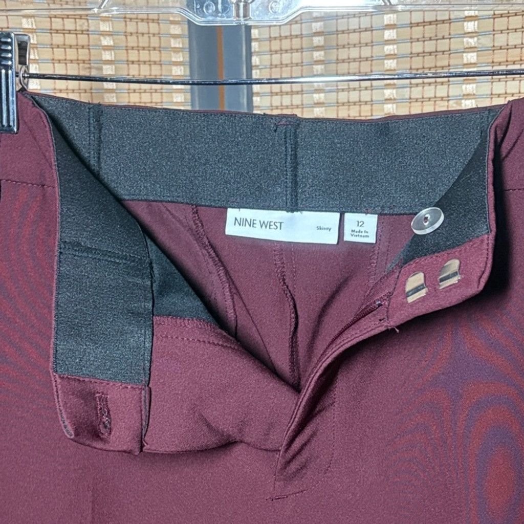 Nine West Nine West Burgundy Skinny Pants Size 34" / US 12 / IT 48 - 3 Thumbnail