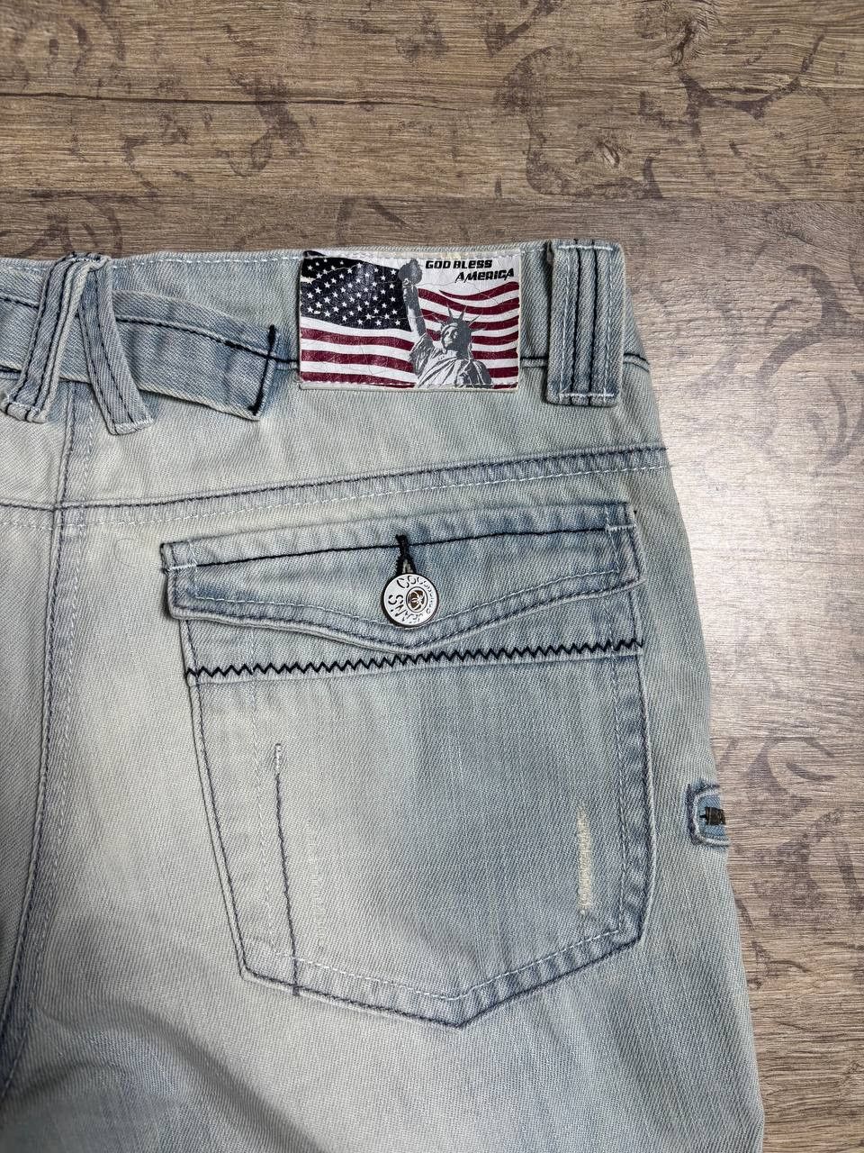 Japanese Brand GOD BLESS AMERICA RARE Flared OWENS Type! Y2K Japan Jeans Size US 30 / EU 46 - 7 Thumbnail