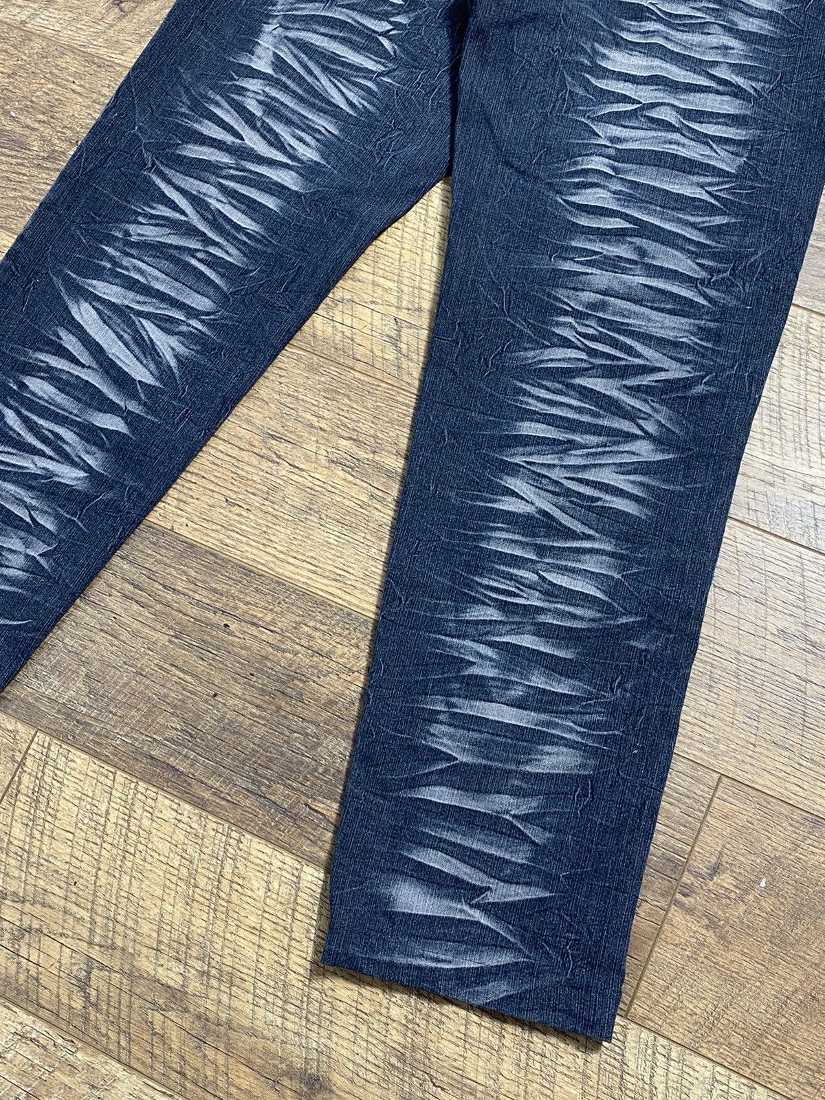 Japanese Brand Y2K Vintage Blue Acid Wash Wave Pattern Denim Jeans Size 28" / US 6 / IT 42 - 3 Thumbnail