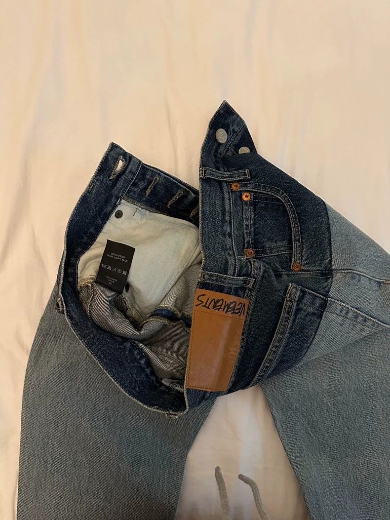 Vetements Vetements size xs Paneled straight leg jeans 2506-Nextarro Size US 28 / EU 44 - 1 Thumbnail