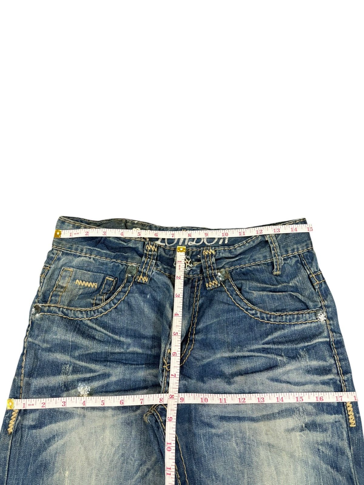 Japanese Brand Vintage BB London Embroidery Honeycomb Mud Wash Loose Jeans Size US 30 / EU 46 - 10 Thumbnail