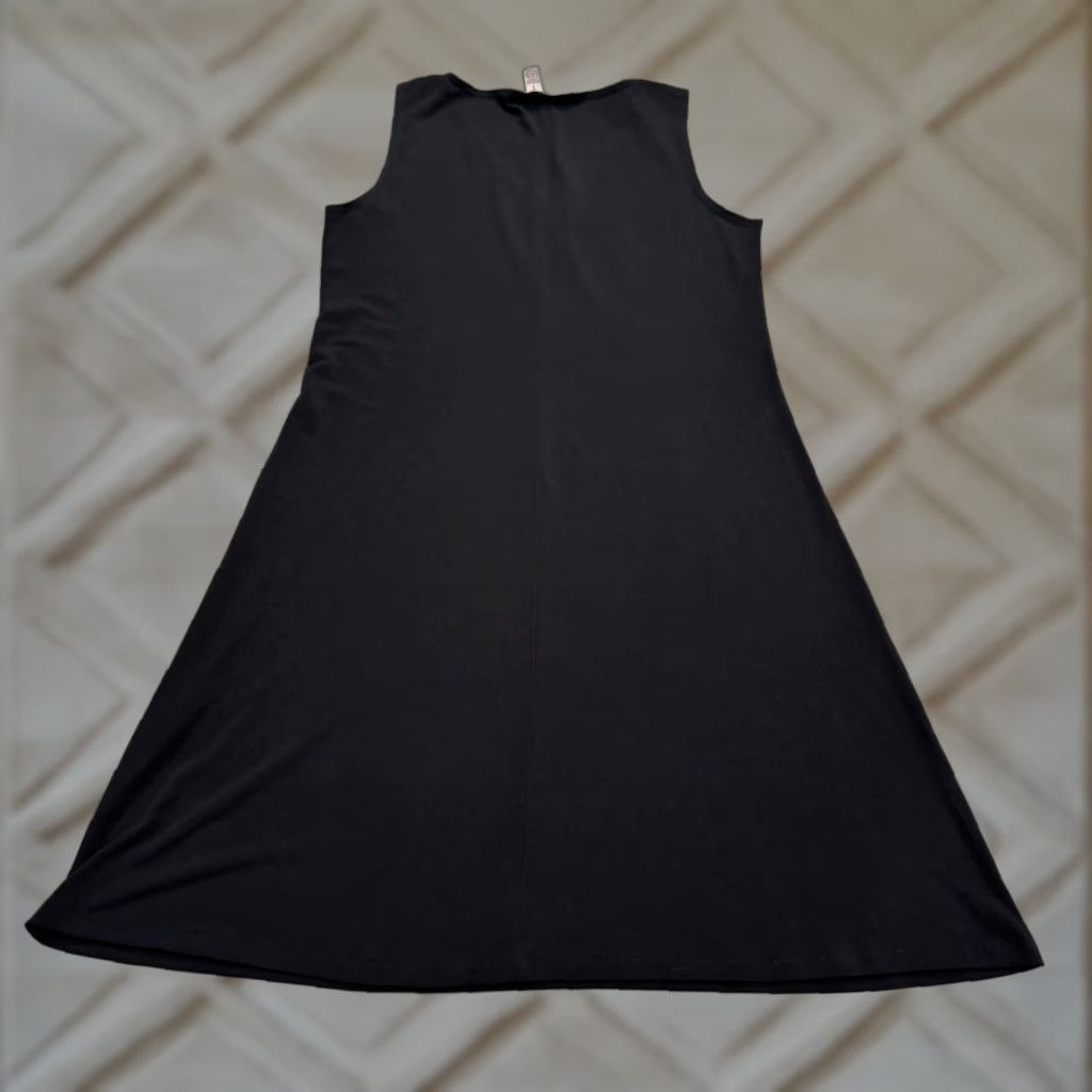 Vintage Chico's Easywear Midi A-Line Shift Dress Women 1 Black Sleeveless Stretch V-Neck Dress Size XS / US 0-2 / IT 36-38 - 1 Thumbnail