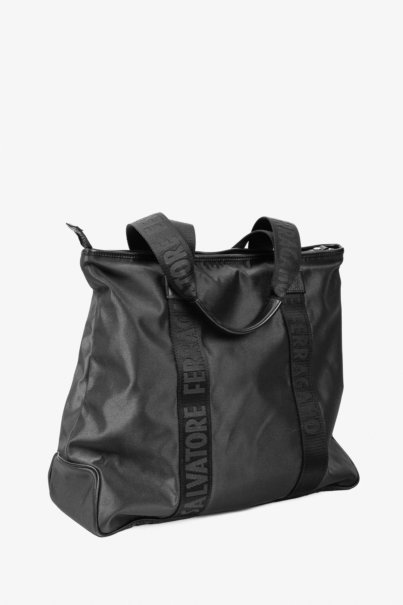 Salvatore Ferragamo Salvatore Ferragamo Nylon Logo-Tape Leather-Trimmed Tote Size ONE SIZE - 2 Thumbnail
