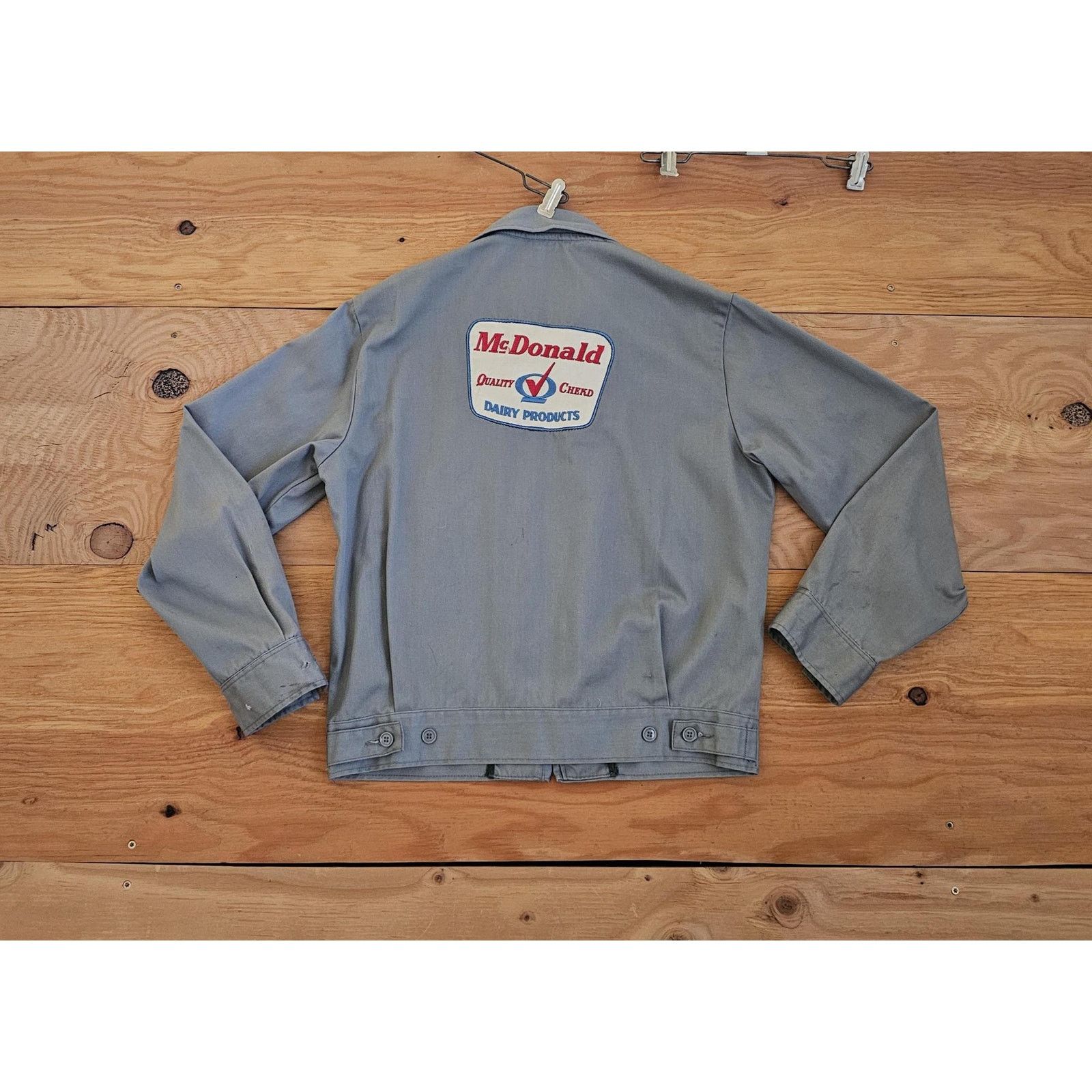 Lee Lee Chetopa McDonald Dairy Patch Twill Gray Jacket Sz 38 60s Size US M / EU 48-50 / 2 - 1 Thumbnail