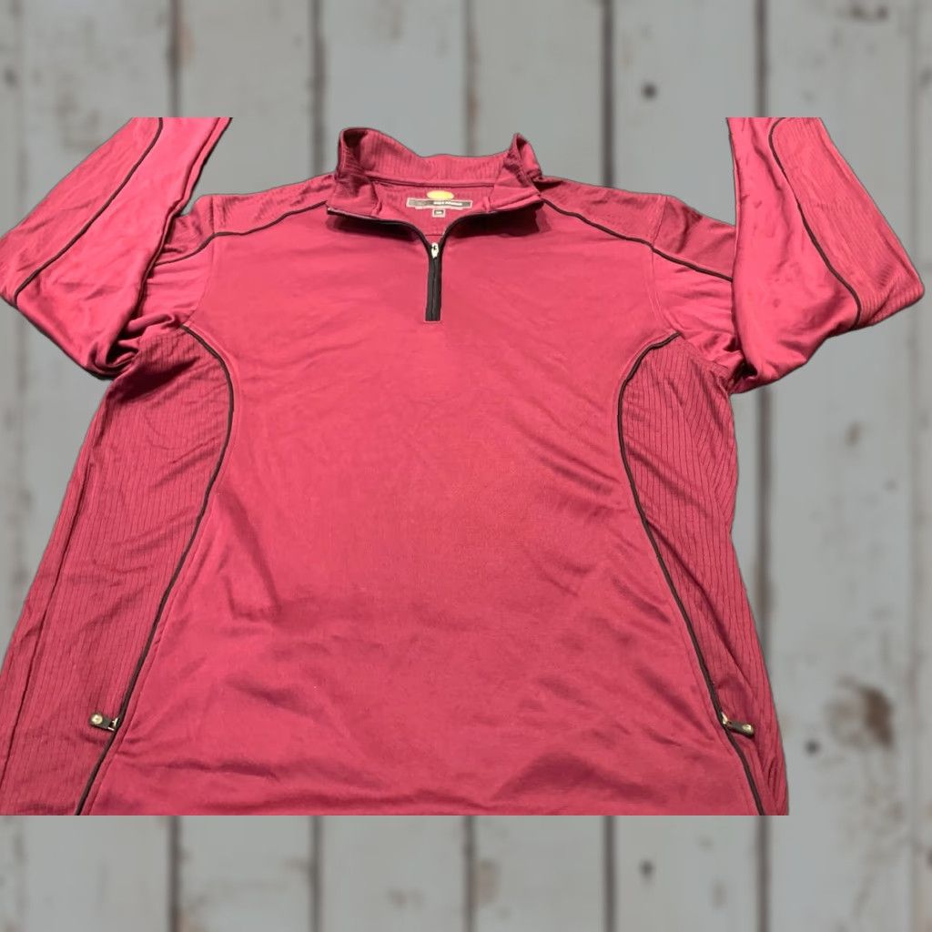Vintage Greg Norman Performance Quarter Zip Pullover Sweater Men’s M Red Moisture-Wicking Golf Activewear Size US M / EU 48-50 / 2 - 1 Thumbnail