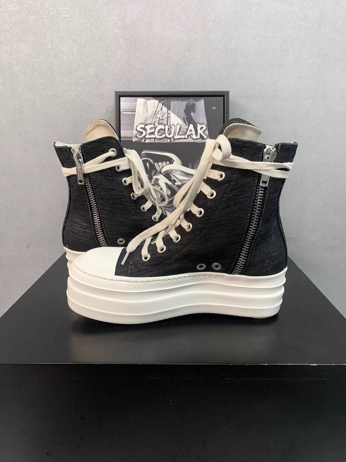 Rick Owens Rick Owens Waxed Double Stacked Ramones K34 Size US 6 / IT 36 - 6 Thumbnail