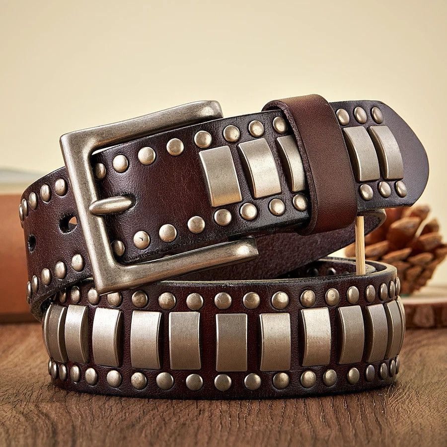Leather × Vintage Metal Pin Buckle Belt Size ONE SIZE - 1 Thumbnail