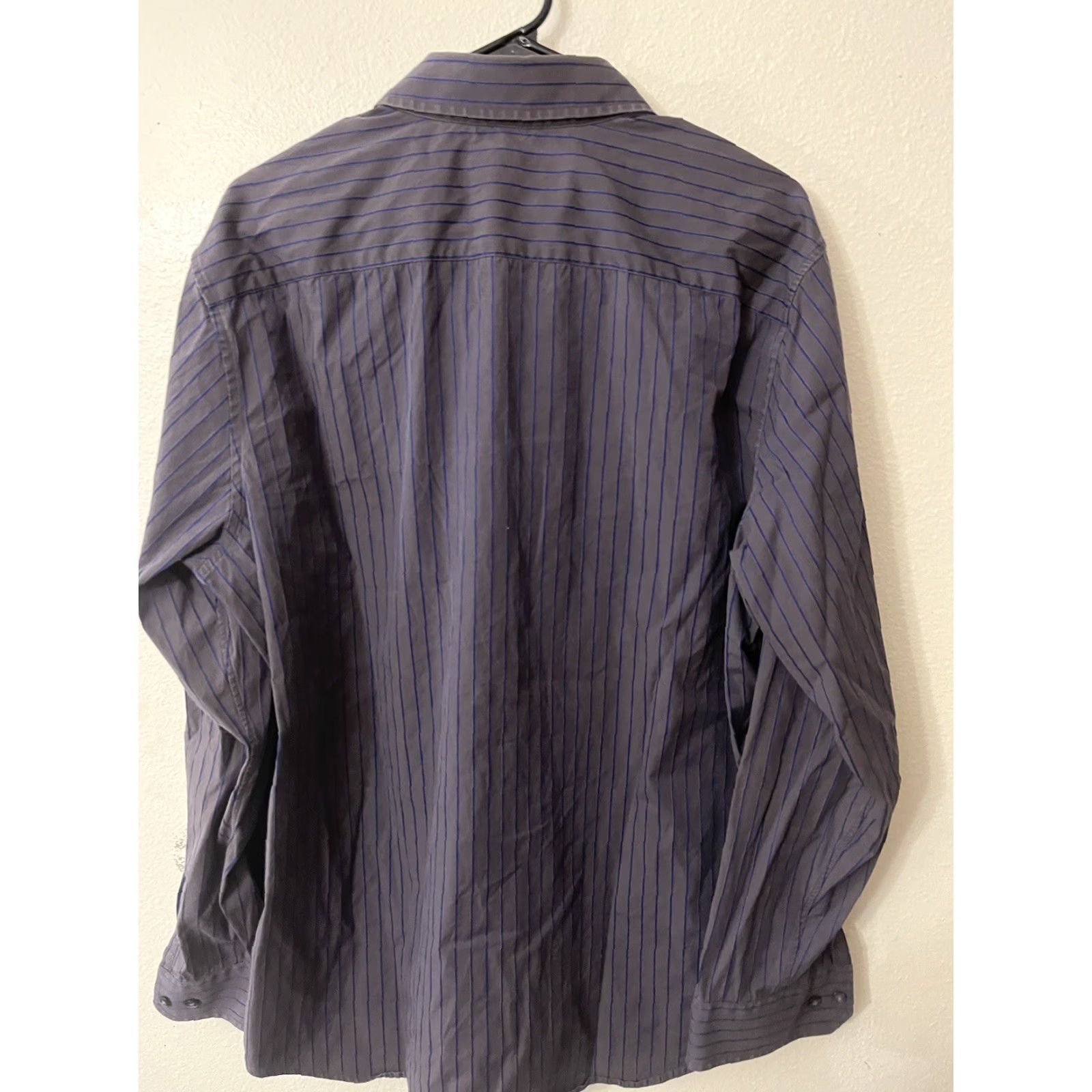 Banana Republic Banana Republic Slim Fit Button-Up Shirt XL Purple Striped Men's Size US XL / EU 56 / 4 - 3 Thumbnail