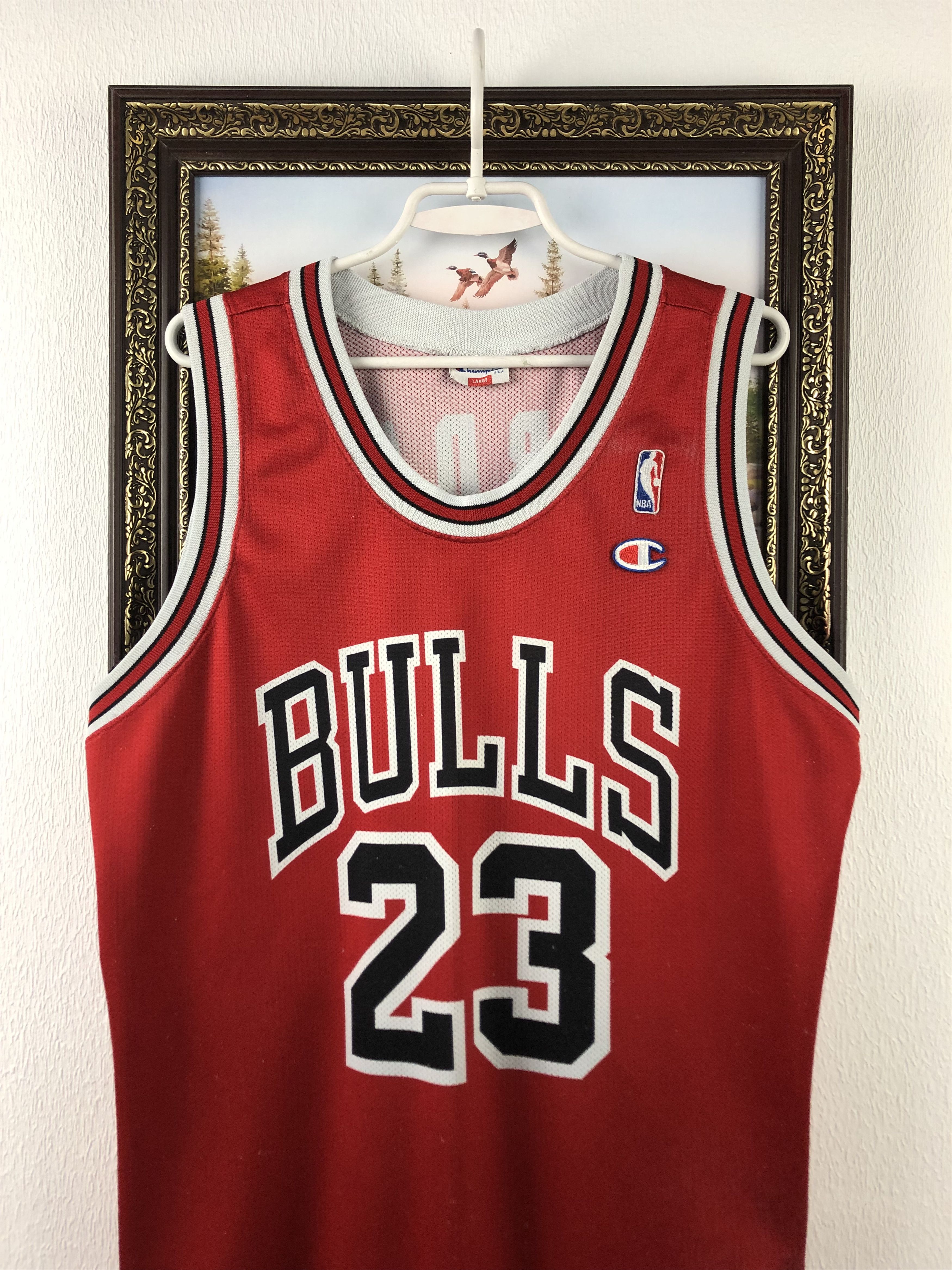 Champion Vintage 90's Champion Chicago Bulls Jordan Jersey Shirt Size US L / EU 52-54 / 3 - 3 Thumbnail