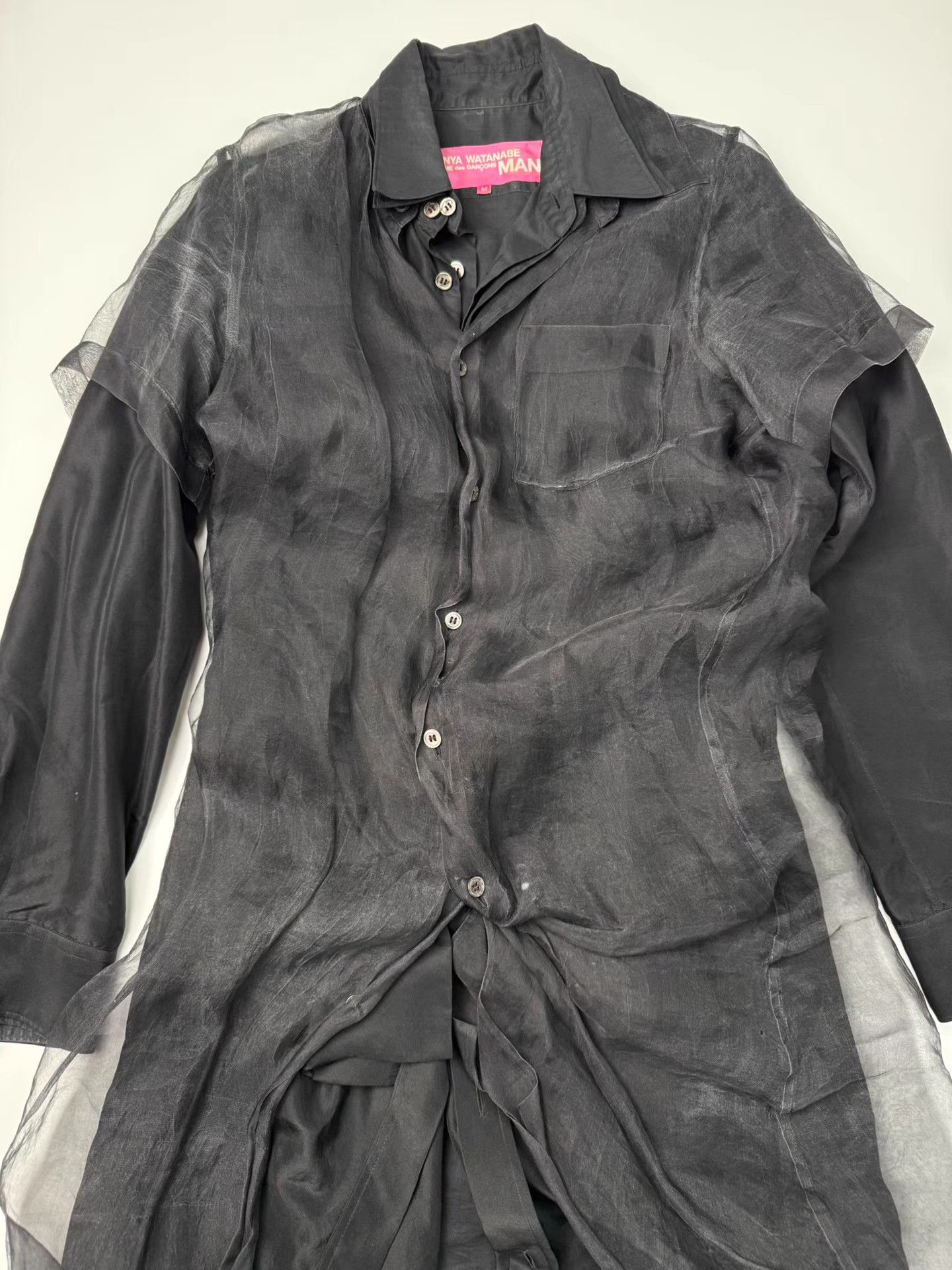 Junya Watanabe Junya Watanabe CDG Black Organza Long Shirt K20 Size M / US 6-8 / IT 42-44 - 3 Thumbnail