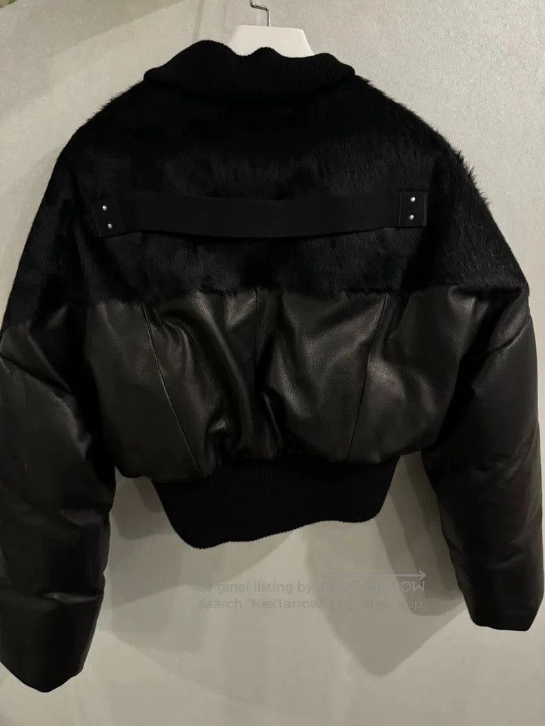 Rick Owens Black Leather Fur Padded Jacket. Size US L / EU 52-54 / 3 - 2 Thumbnail