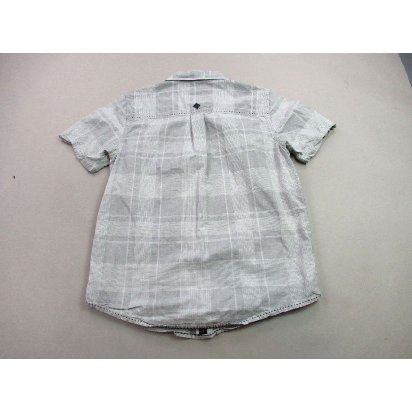Prana prAna Shirt Mens S Short Sleeve Button Front Gray Lightweight Plaid Casual Shirt Size US S / EU 44-46 / 1 - 5 Thumbnail