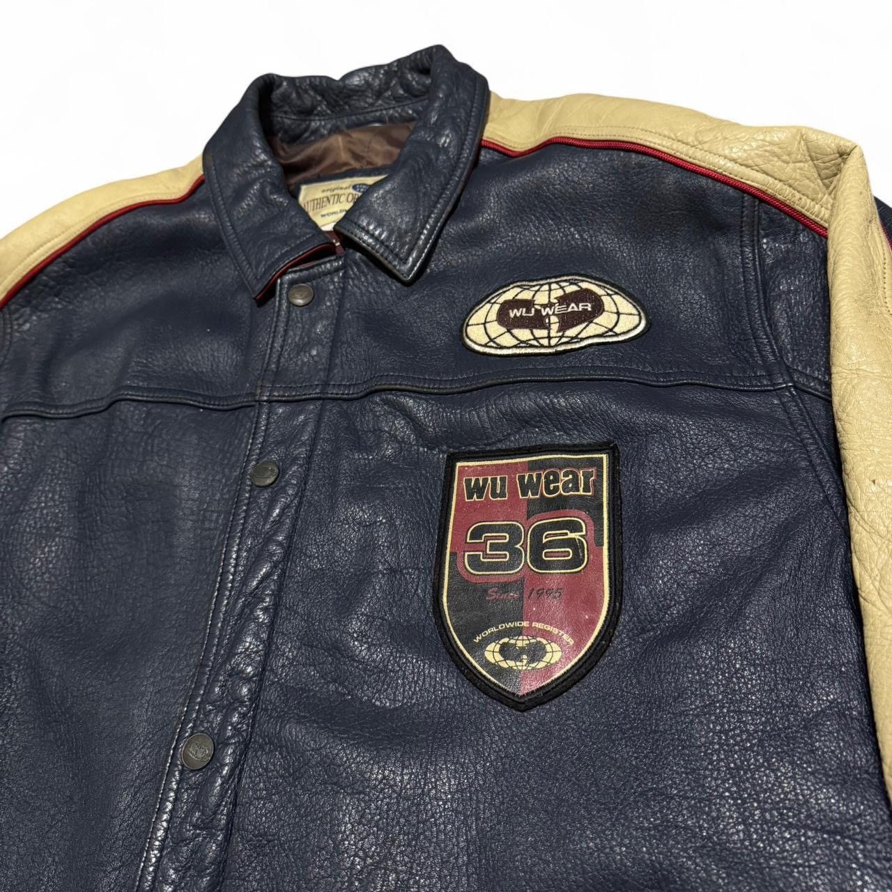 Wu-Tang Clan Vintage Wu Wear “Wu-Tang 36 Heavy Duty”Leather Jacket Size US XXL / EU 58 / 5 - 2 Thumbnail