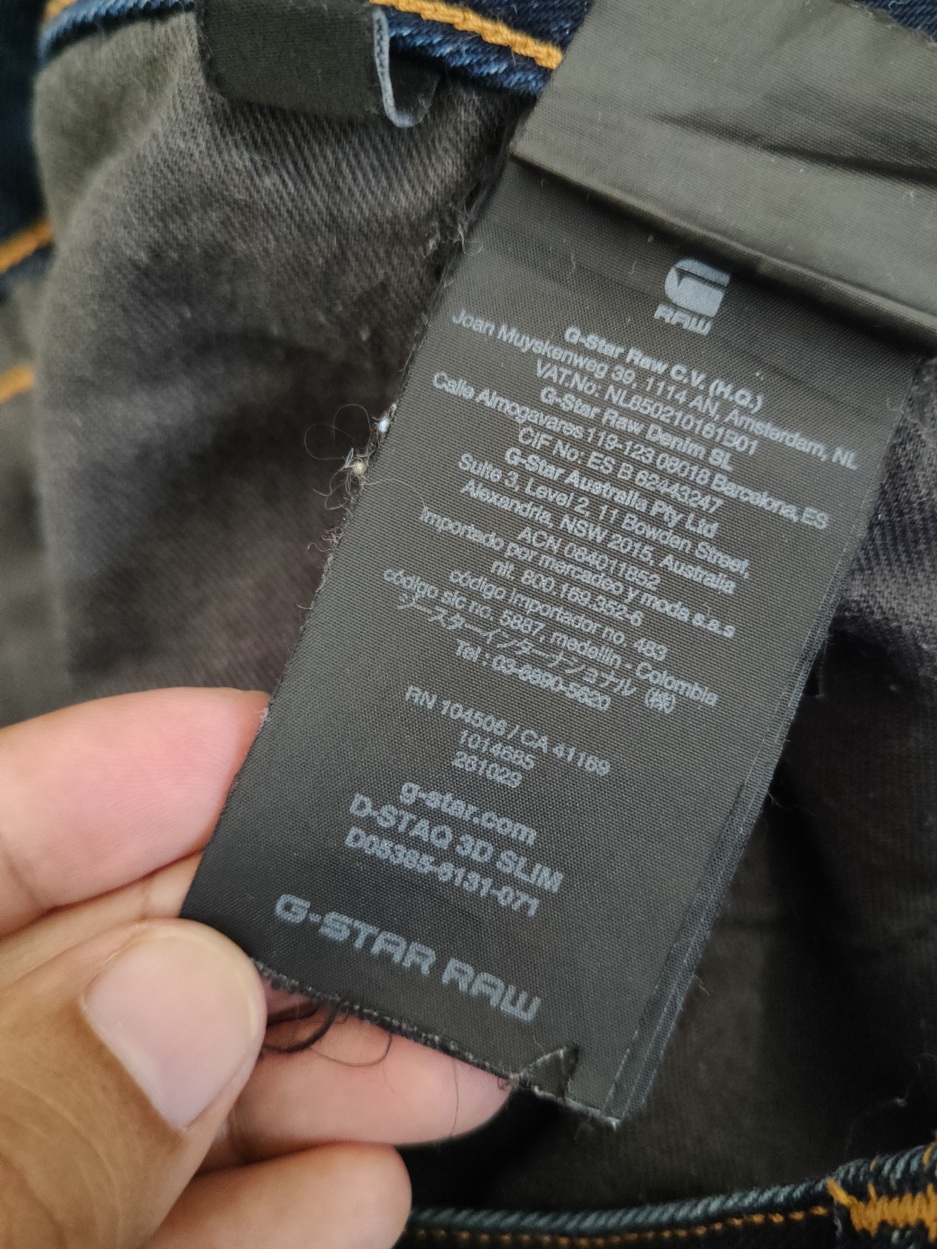 G-Star DL G-star Raw Dark Blue Distressed Ripped Jeans #S2889 Size US 33 - 18 Thumbnail