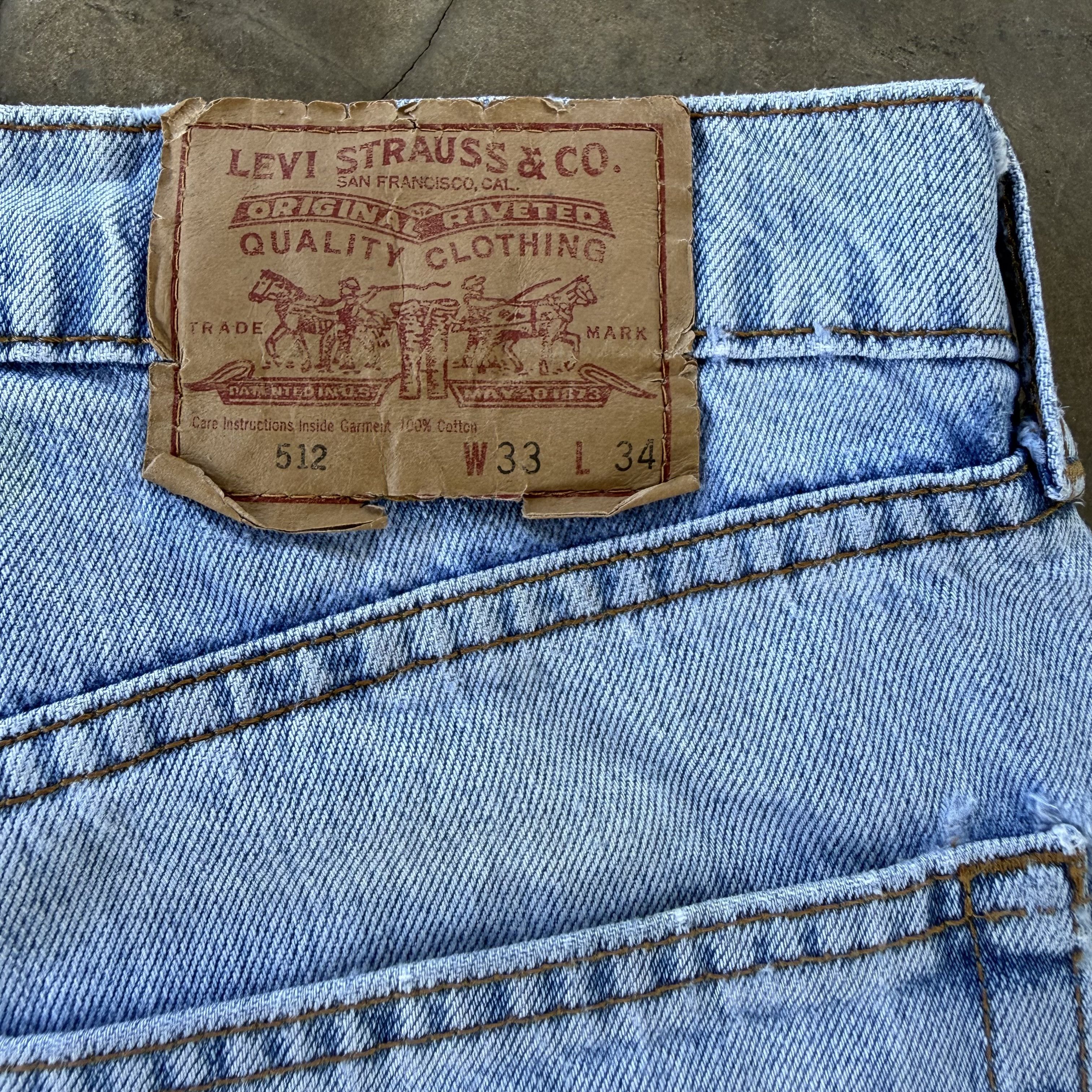 Levi's Vintage Clothing Vintage Levi's 512 Ripped Faded Light Wash Denim Jean W33 Size US 33 - 12 Thumbnail