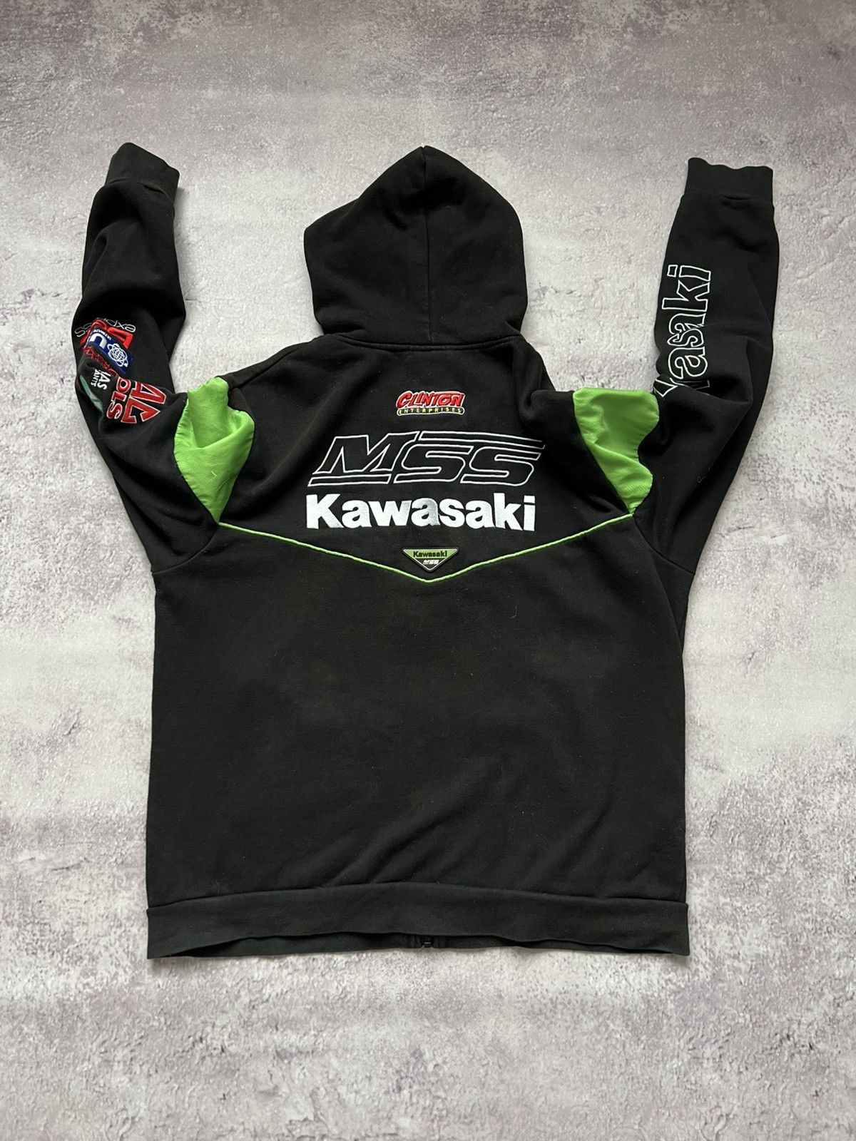 Kawasaki Racing Full Zip Hoodie Jacket Motorcycle Sponsor
