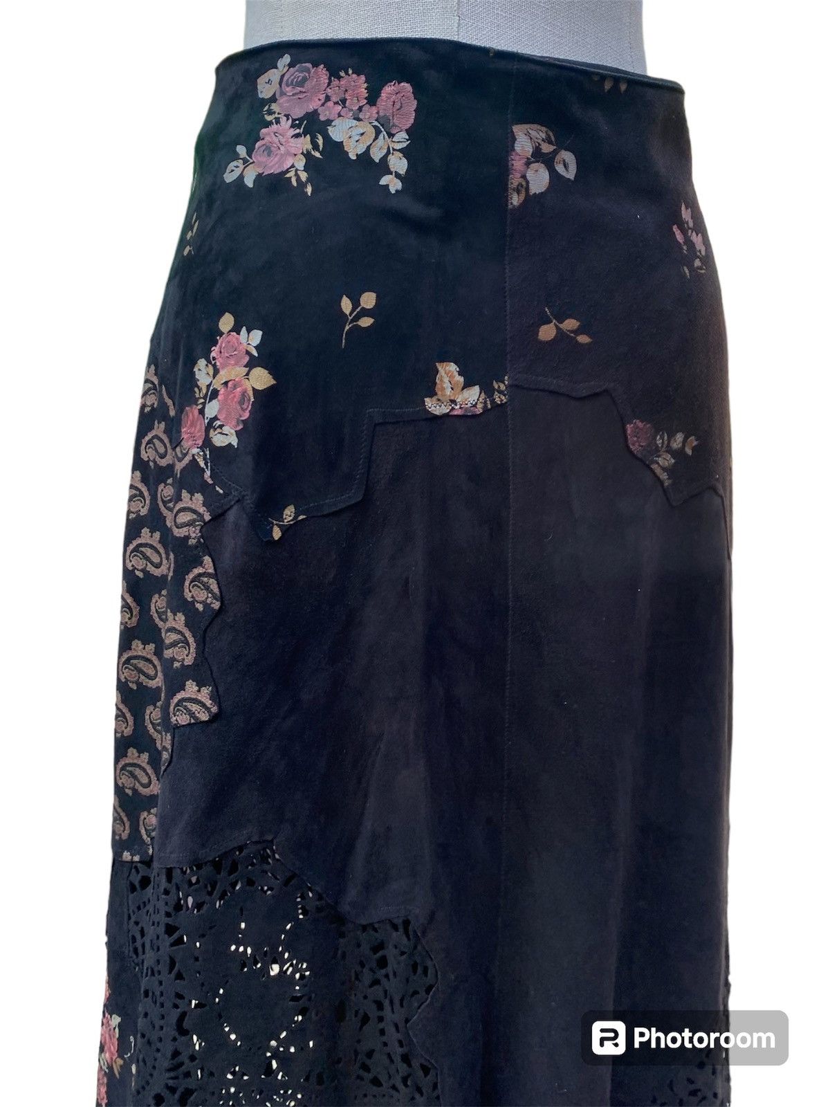 Roberto Cavalli vintage 2000s maxi patch leather skirt Size 28" / US 6 / IT 42 - 6 Thumbnail