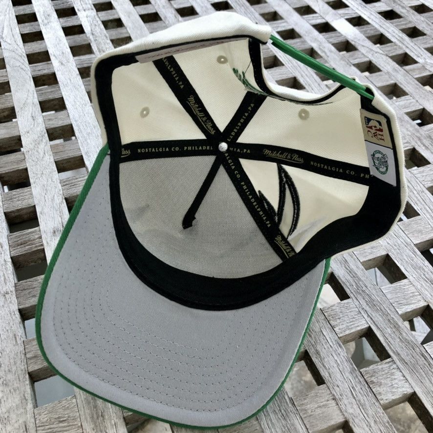 Mitchell & Ness Boston Celtics Shark Tooth NBA HWC A Frame Snapback Hat Size ONE SIZE - 4 Thumbnail