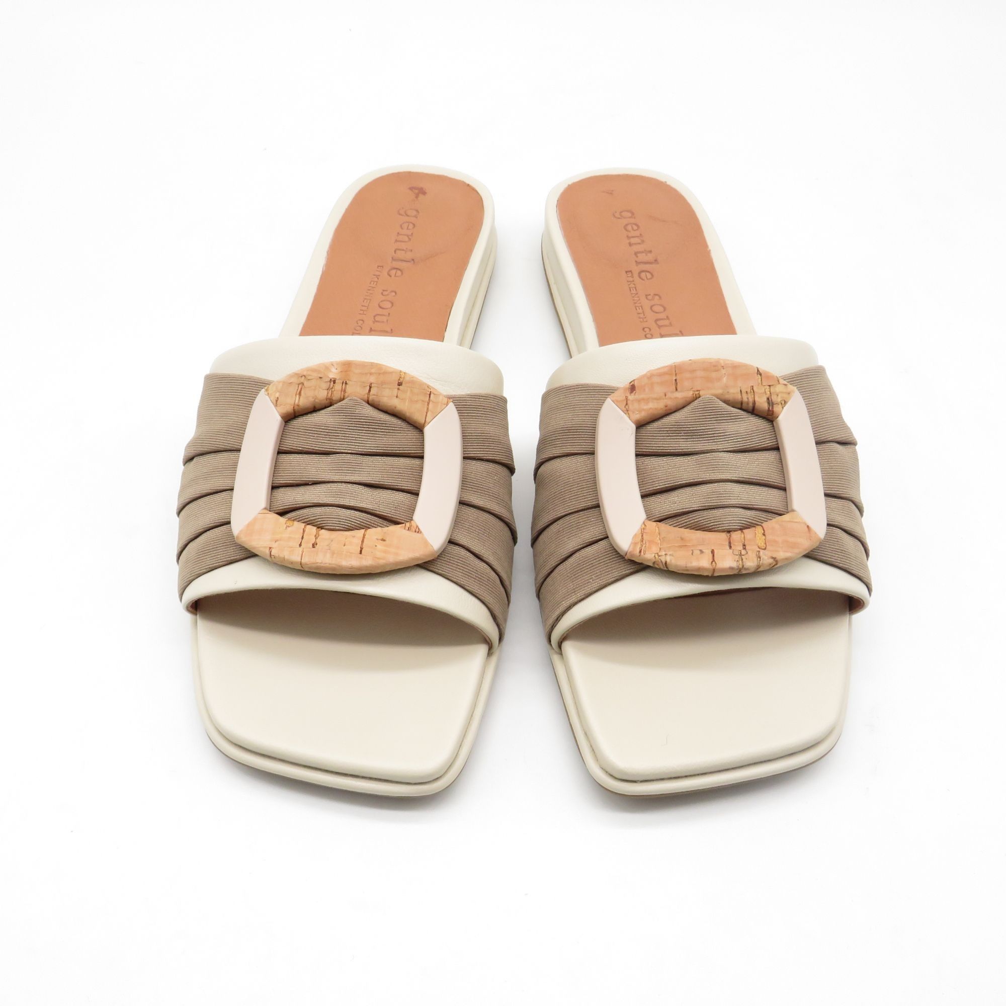 Gentle Souls Gentle Souls Rhea Sandals Beige Cork Buckle Sliders Size 6 M Size US 6 / IT 36 - 3 Thumbnail