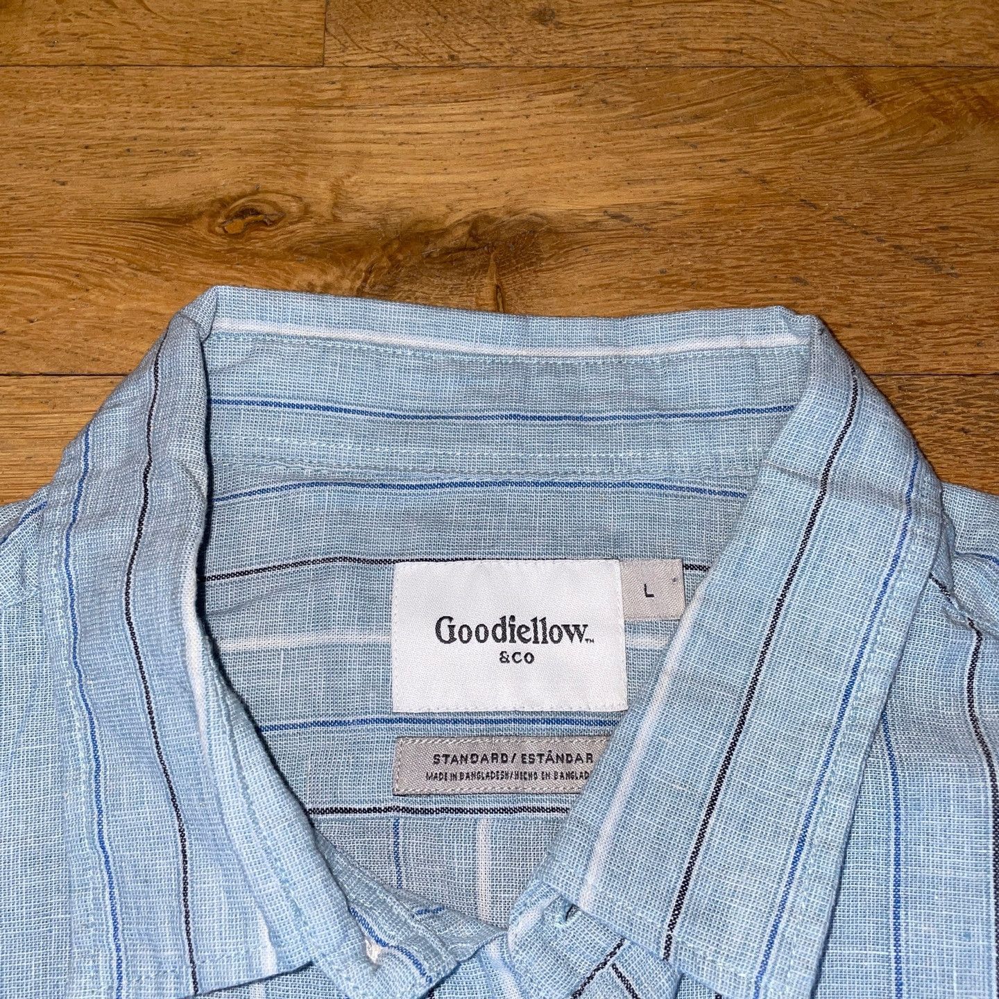 Designer Goodfellow Men's Fashion Shirt 55% Linen Standard Fit Size L Size US L / EU 52-54 / 3 - 3 Thumbnail