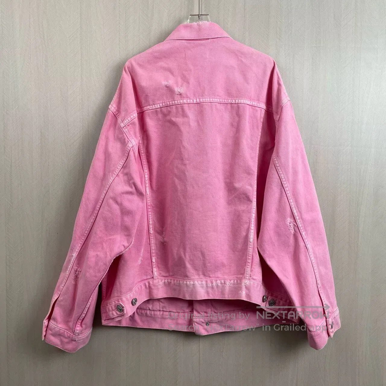 Balenciaga Balenciaga Pink Washed Denim Jacket. Size US XS / EU 42 / 0 - 3 Thumbnail